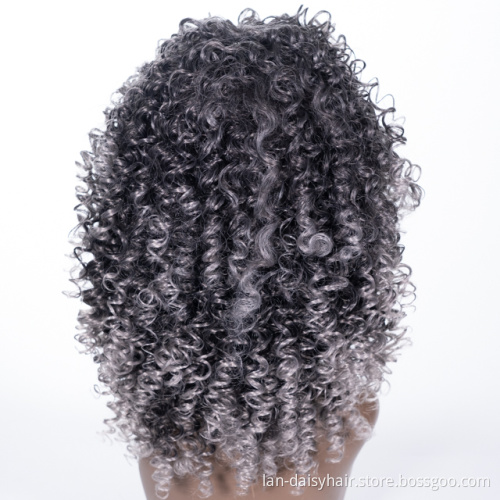 2021 Wholesale Price Curly Wigs with Lace Frontal Ombre Color Synthetic Wigs For Black women